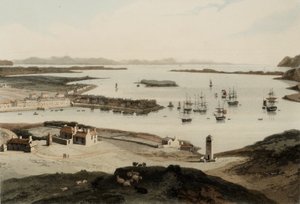 Stornaway en la Isla de Lewis, publicado en 1819 de William Daniell